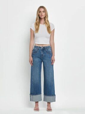 Flying Monkey -Joysome -Super High Rise Cuffed Jeans - Size 28 - Color: Medium